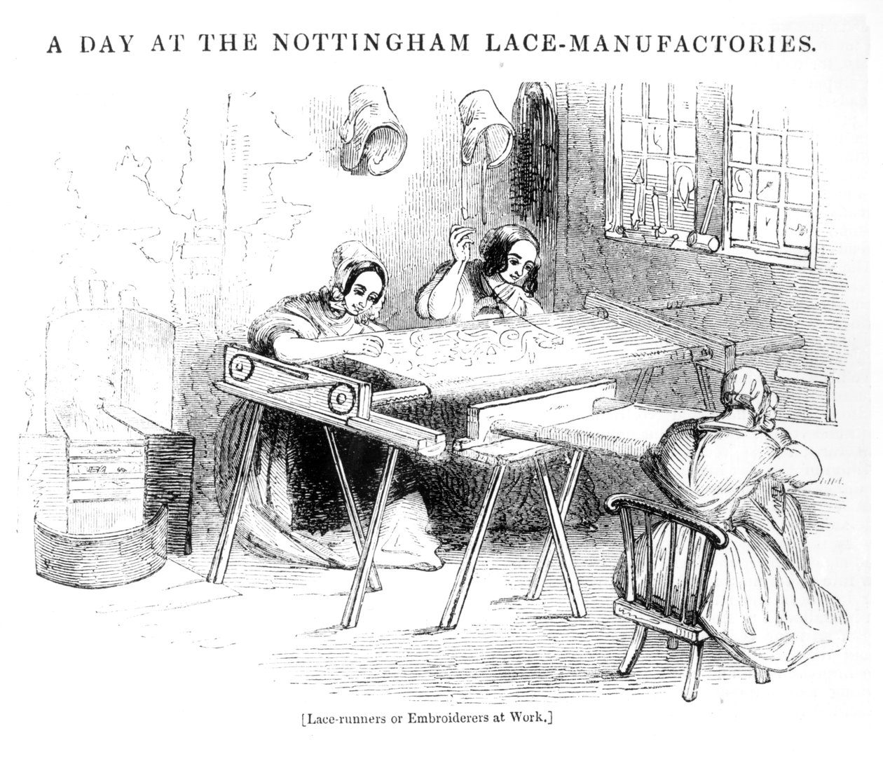 Egy nap a Nottingham Lace Manufacturers-nál alkotó: English School
