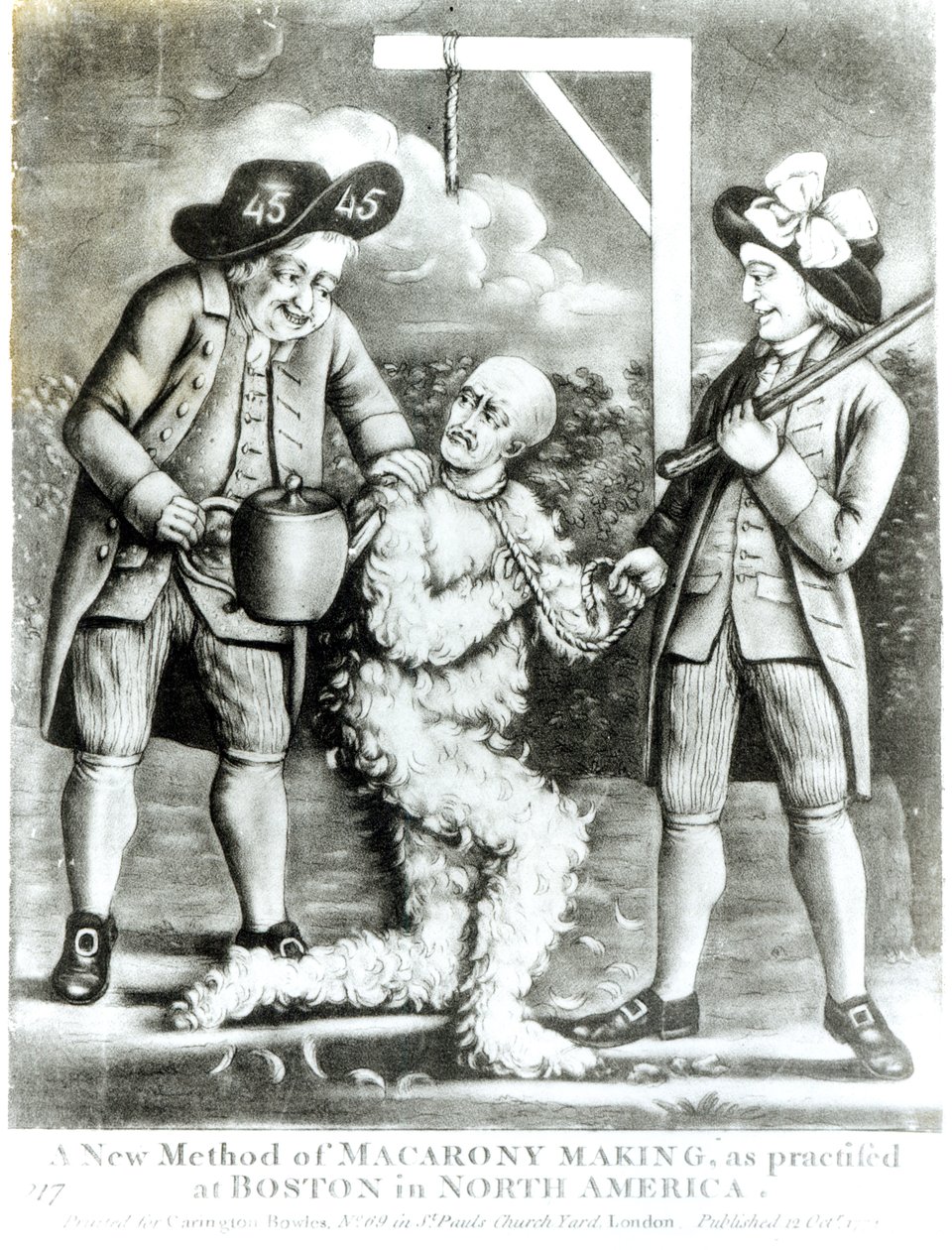 A makarónikészítés új módszere az észak-amerikai Bostonban, 1774. október 12. alkotó: English School