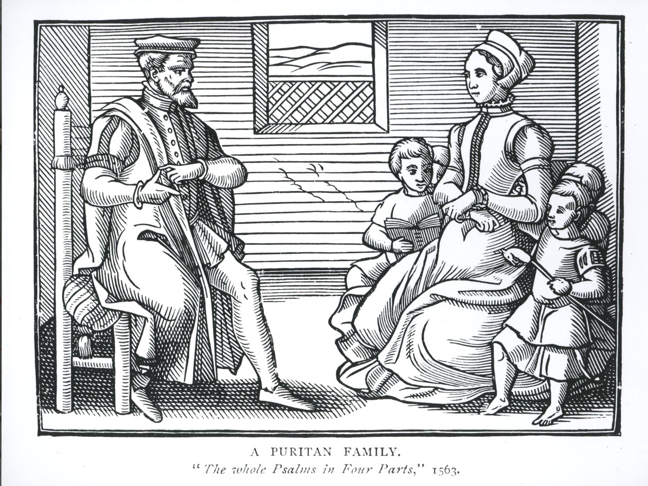 Egy puritán család, „Az egész zsoltár négy részben”, 1563 alkotó: English School