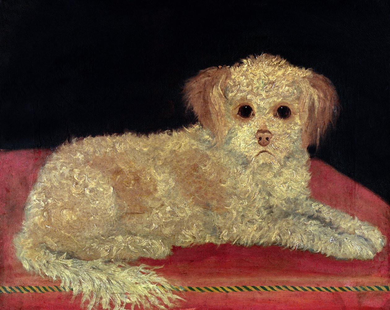 Terrier vörös párnán, tartományi iskola alkotó: English School