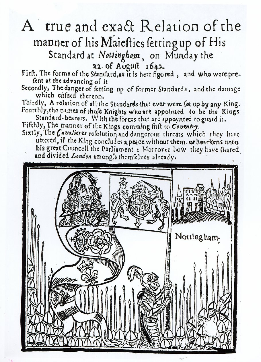 Igaz és pontos összefüggés őfelsége nottinghami szabványának felállításának módjáról, 1642. augusztus 22-én, hétfőn alkotó: English School
