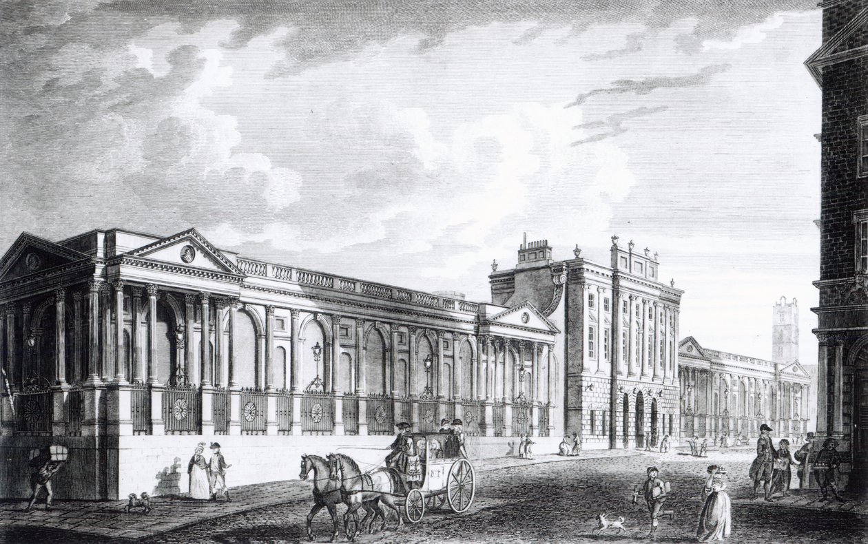 Kilátás a Bank of Englandre, Threadneedle Street, London, 1797 alkotó: English School