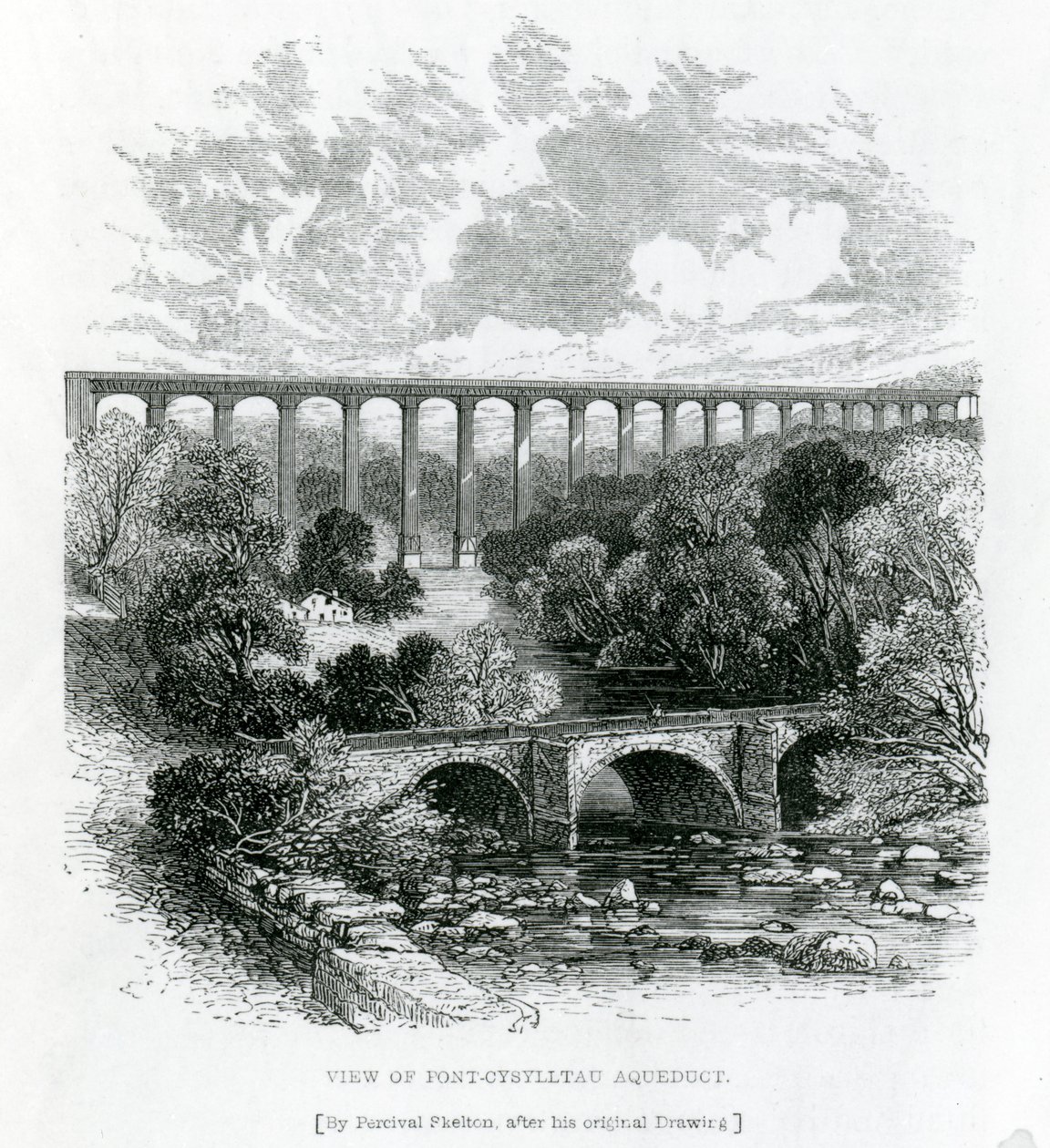 Kilátás a Pontcysyllte vízvezetékre, 1861 alkotó: English School