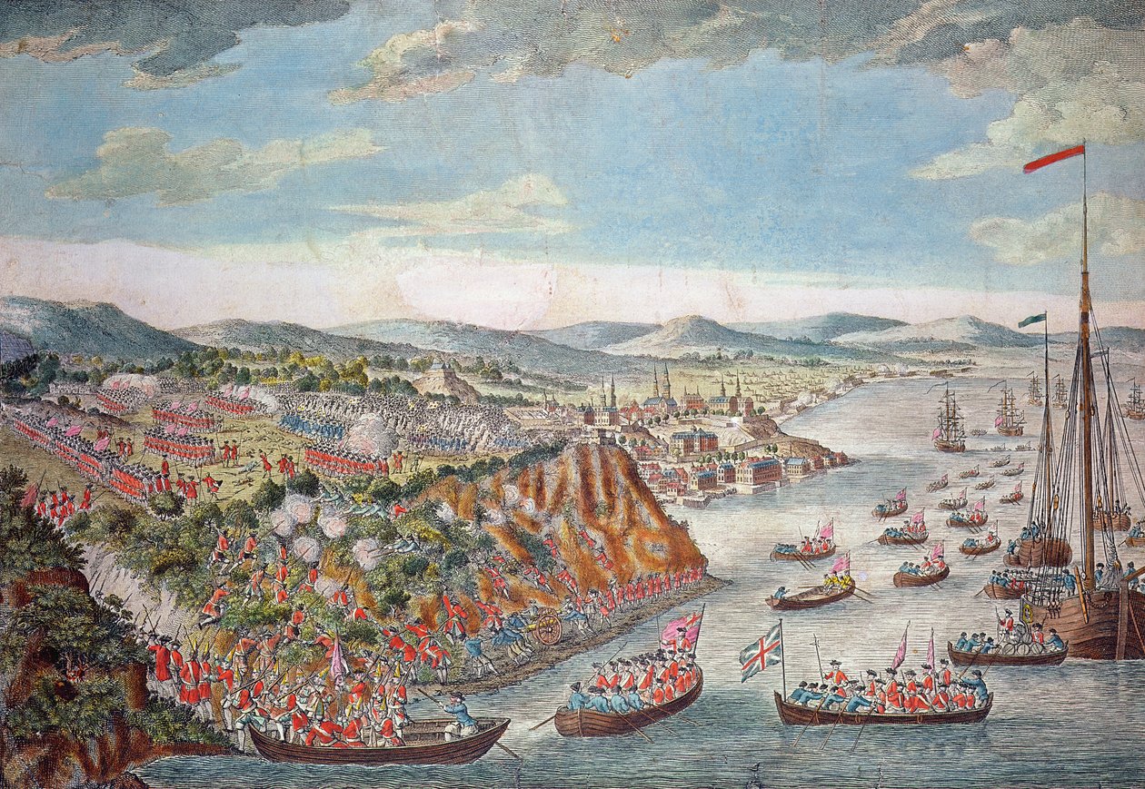 Quebec bevételének képe, 1759. szeptember 13. (színes metszet) alkotó: English School