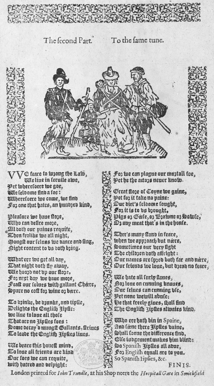 Vadászjelenet, illusztráció a Roxburghe-balladák könyvéből alkotó: English School