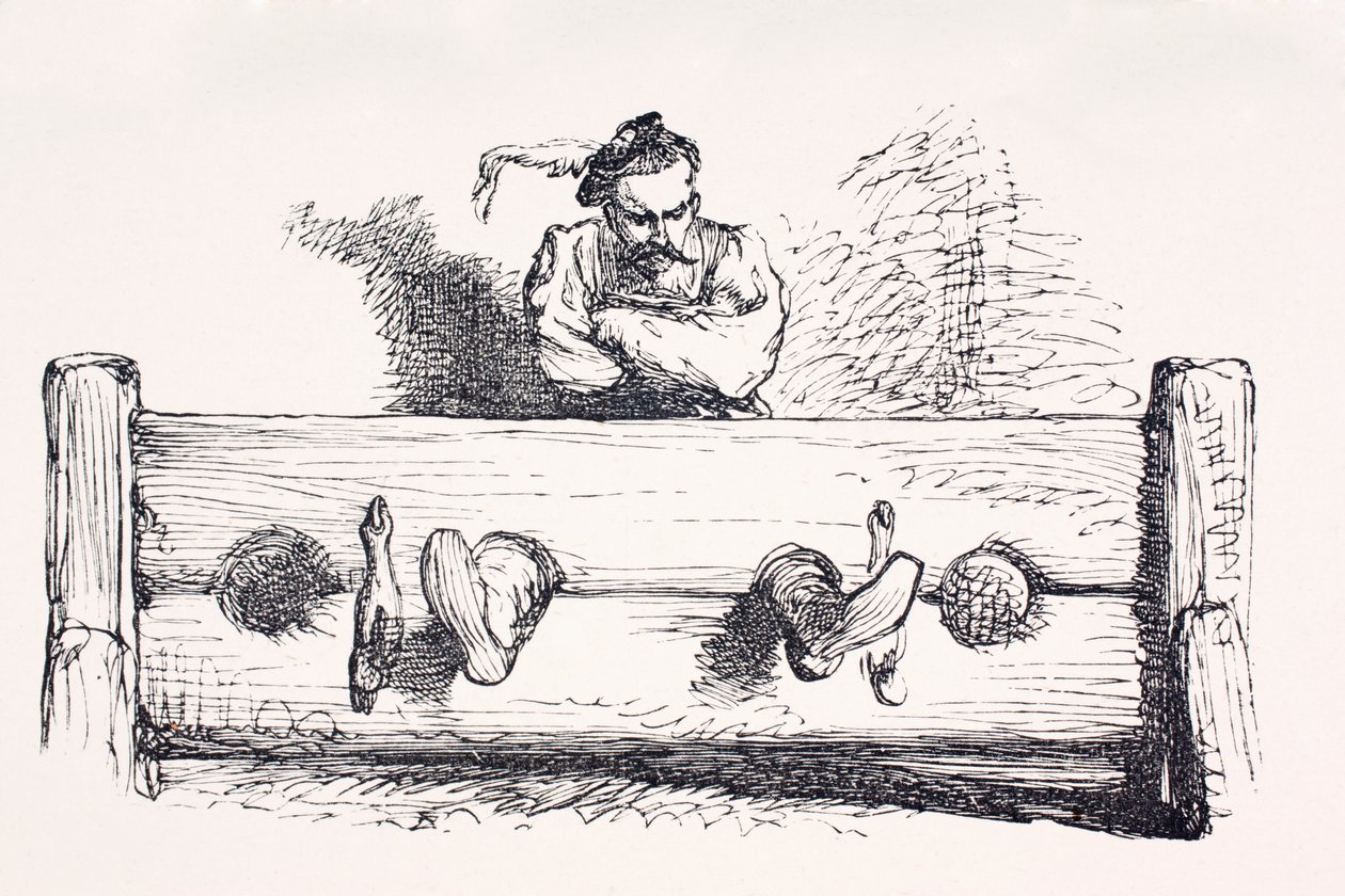 Egy ember raktáron, a The Illustrated Library Shakespeare-ből, 1890-ben Londonban alkotó: English School