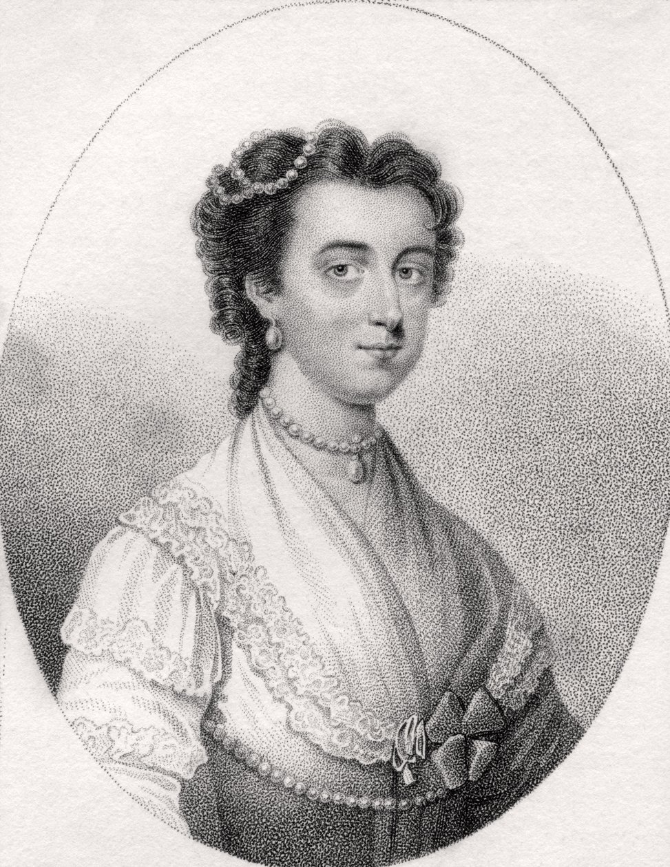 Anne Ingram, illusztráció a „Királyi és nemes szerzők katalógusának V. kötetéből”, 1806-ban megjelent alkotó: English School