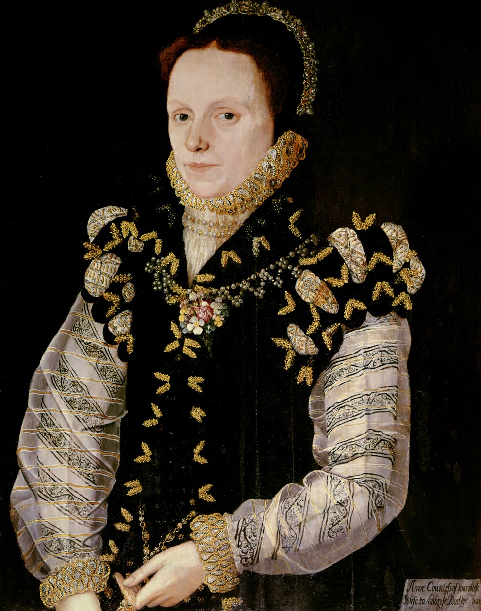 Anne Russell, Warwick grófnője (1548-1604), 1565 körül (panel) alkotó: English School