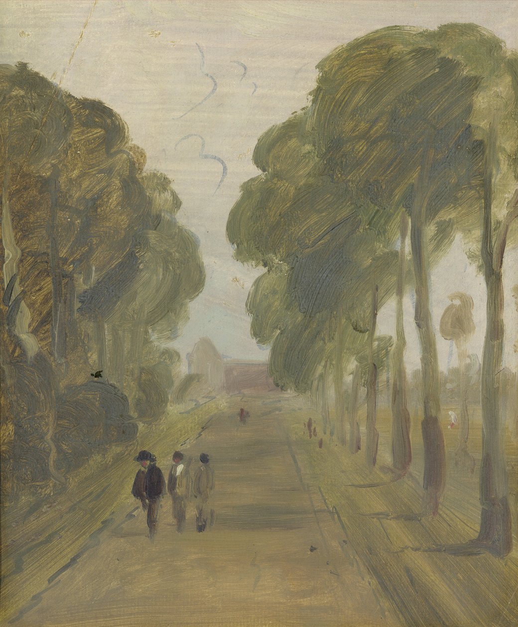A Fák sugárútja figurákkal, amelyet korábban J.M.W. Turner (1775-1851), valamint Peter de Wint (1784-1849) nevéhez fűződik, 1805-1810 (olaj, papír) alkotó: English School