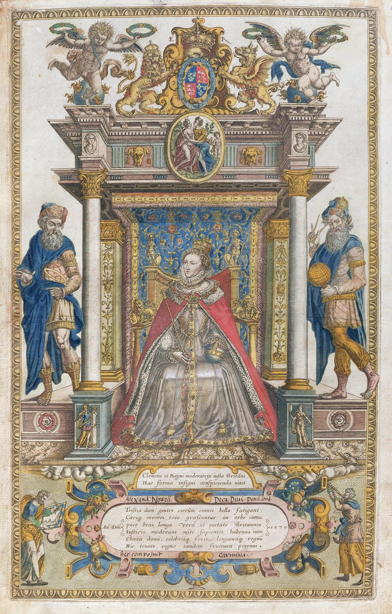 BT1.47.9 Dedikáció I. Erzsébet királynőnek Christopher Saxton Anglia és Wales térképeiből, 1579-ben alkotó: English School