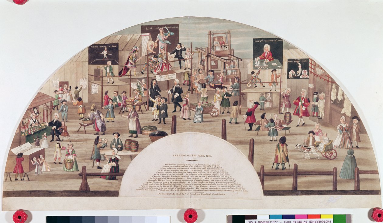Bartholomew vásár, 1824 (kézzel színezett akvatinta metszet) alkotó: English School
