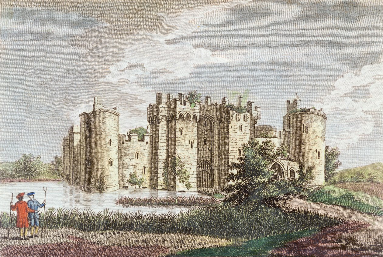 Bodiam Castle, Sussex, 1778. január 7. (színes metszet) alkotó: English School