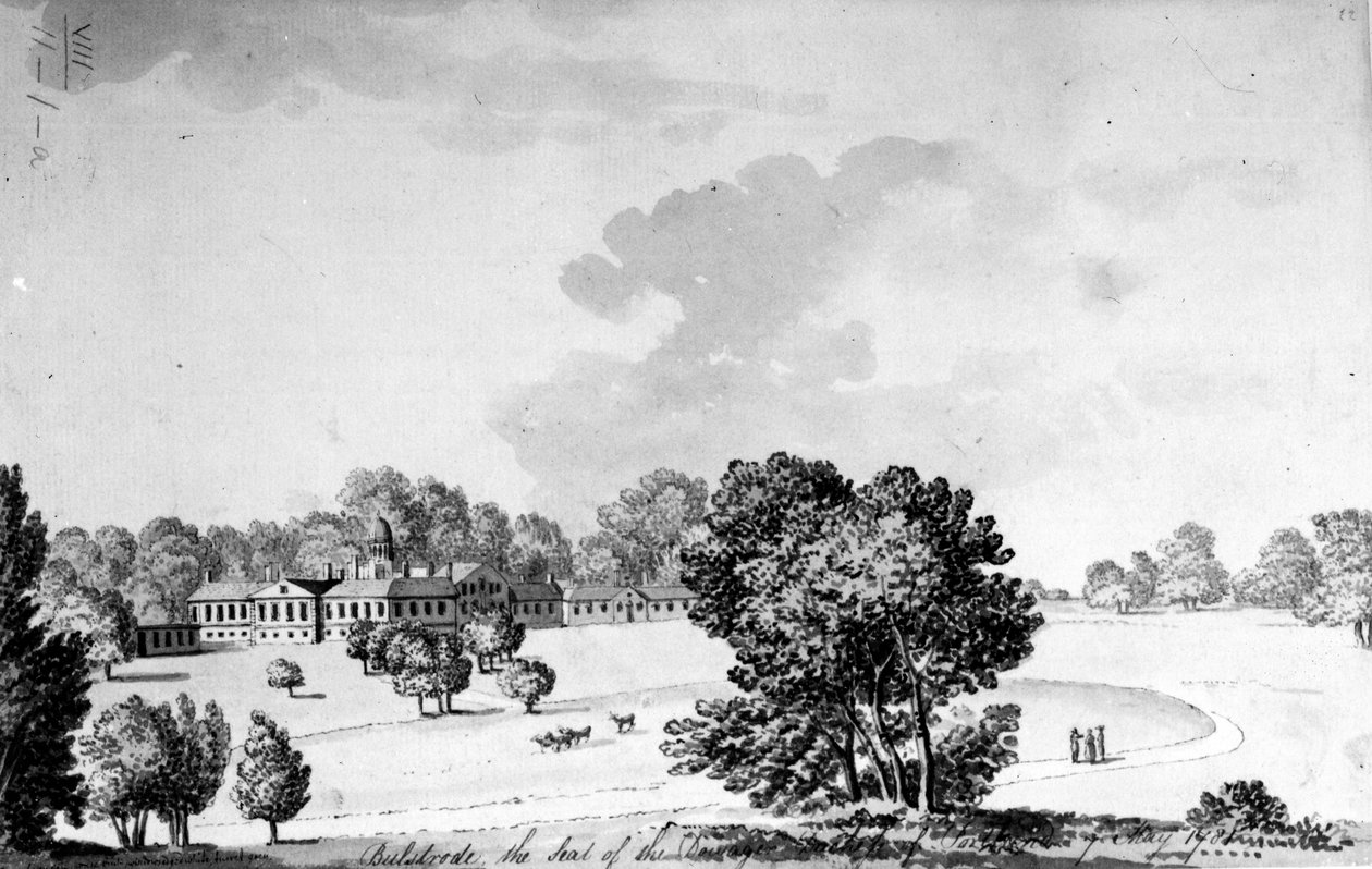 Bulstrode Park, Buckinghamshire, 1781 (toll, tinta és mosás papíron) alkotó: English School