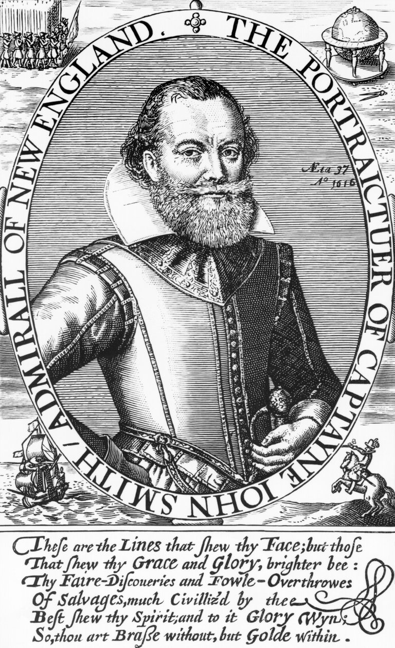 John Smith kapitány (1580-1631) Virginia 1. kormányzója, 1616 alkotó: English School