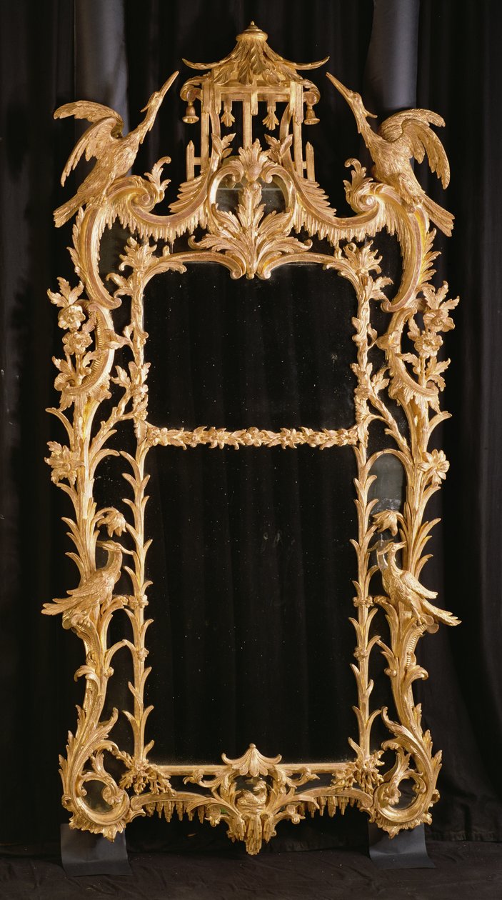 Faragott tükör, 1760 körül (aranyfa) alkotó: English School