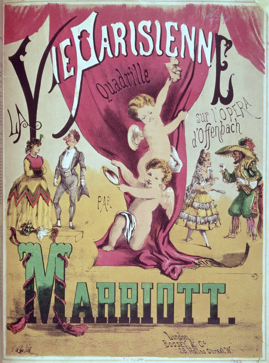 Charles Marriott „La Vie Parisienne Quadrille” kottalapjának borítója, metszett T.W. Lee alkotó: English School