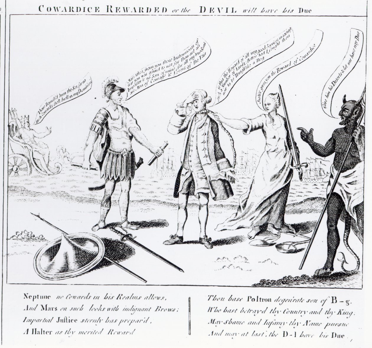 A gyávaság megjutalmazza, vagy az ördögnek meglesz az esedékessége, 1756 alkotó: English School