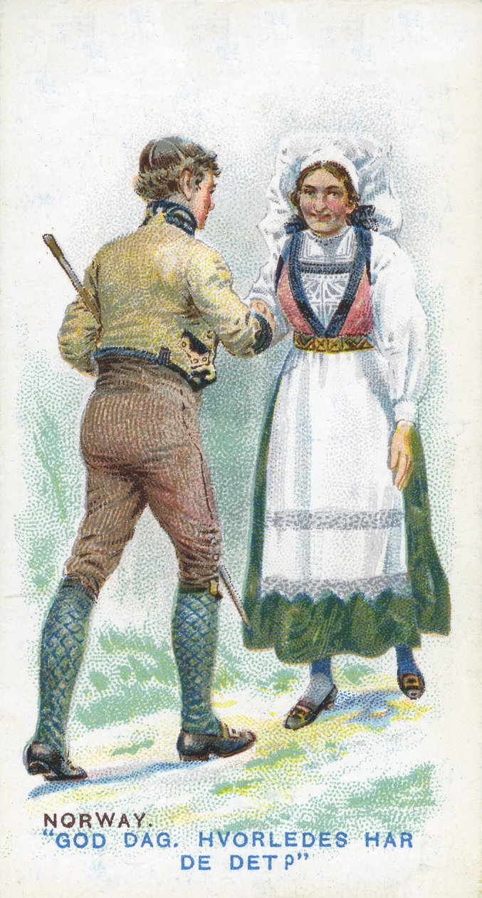 Szokásos köszöntés Norvégiában, 1907 alkotó: English School