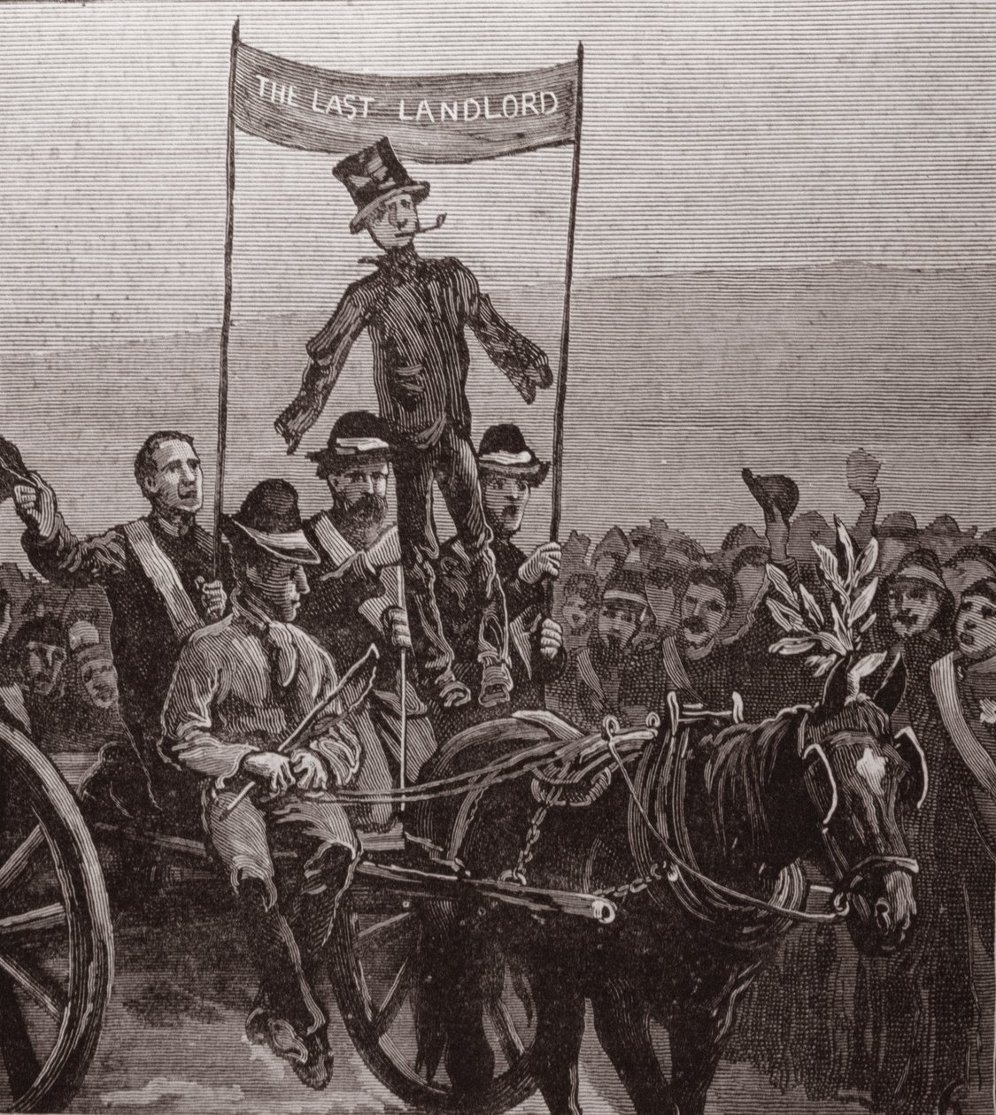 Bemutató Mr. Parnell birtokáról, Avondale, Wicklow: The Effigy of the Last Landlord, a The Illustrated London News-ból, 1882. január 7. alkotó: English School