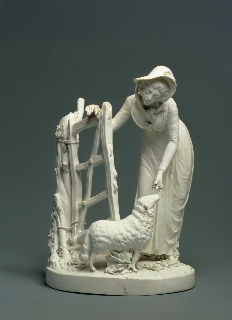 Derby pásztorlány, 1790 (porcelán keksz) alkotó: English School