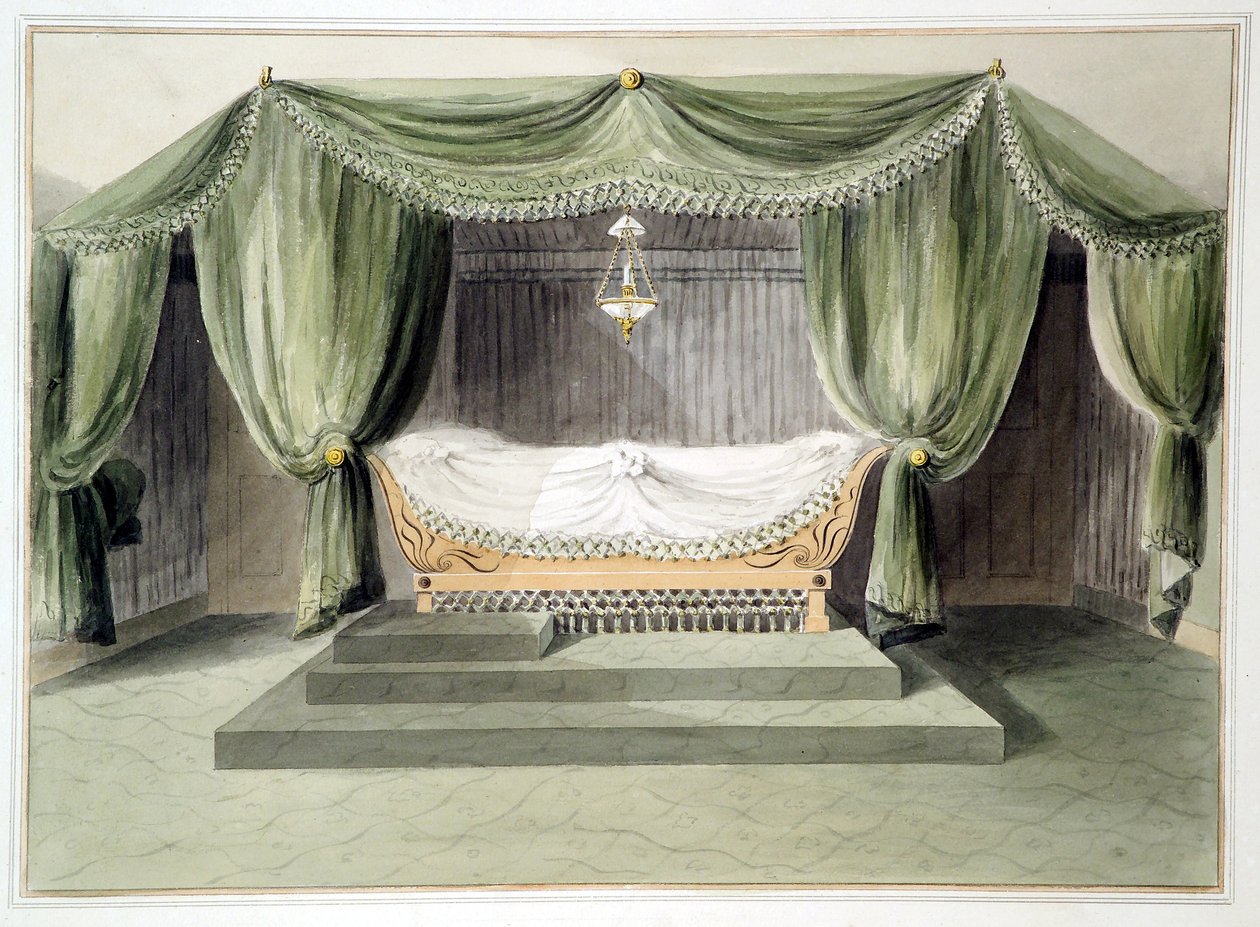 Tervezés egy sátoros szobához, 1806 körül (wc ceruzával papíron) alkotó: English School