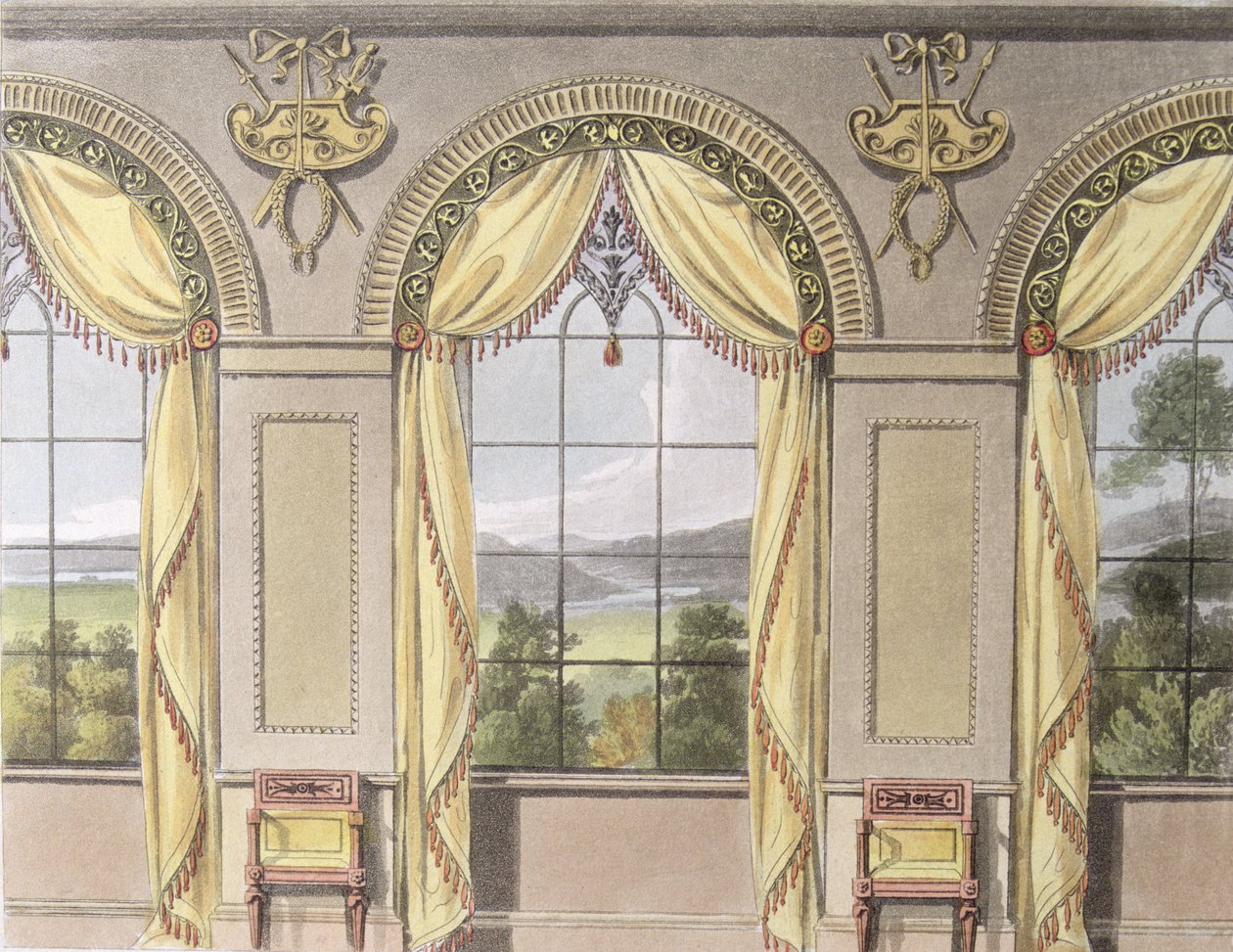 Ebédlő, 88-as tányér az Ackermanns Repository of Artsból, 1816-ban alkotó: English School
