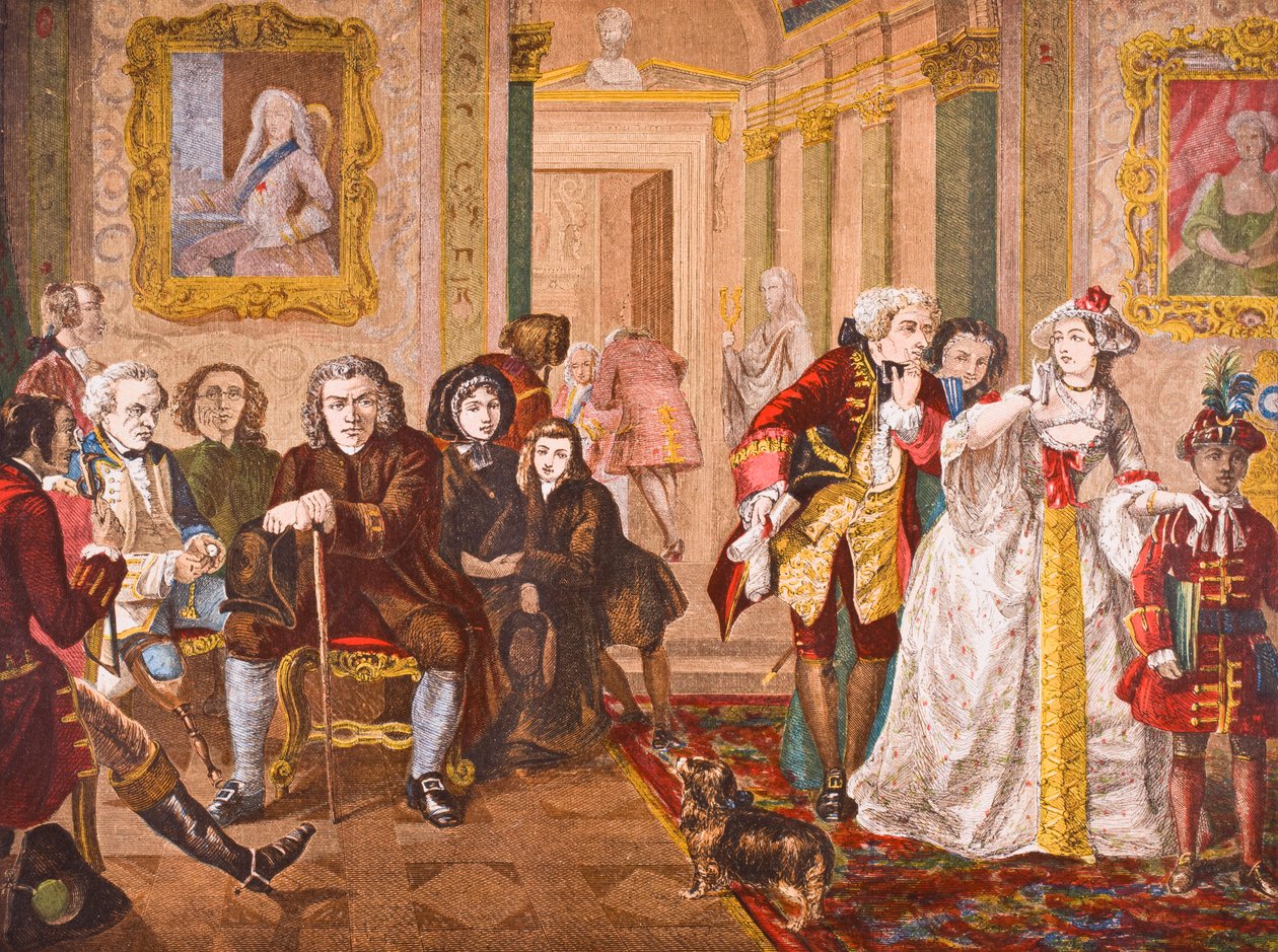 Dr. Samuel Johnson Lord Chesterfield előszobájában, Lord Brougham és mások „Old England