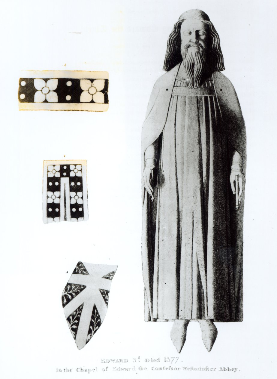 III. Edward (1312-77) képmása a hitvalló Edward kápolnájában, Westminster Abbey, 1811-ben jelent meg alkotó: English School