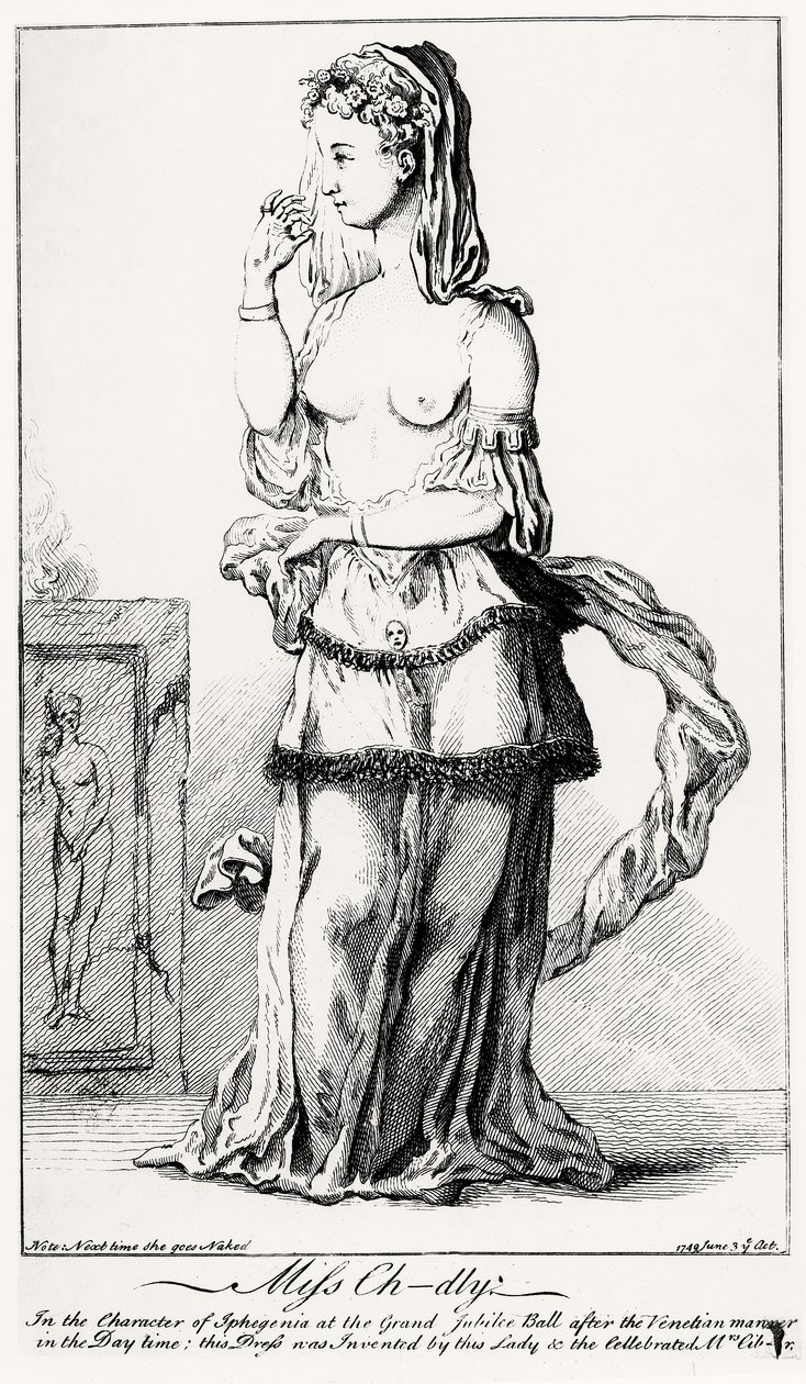 Elizabeth Chudleigh (1720-88) Iphigenia karakterébe öltözve alkotó: English School