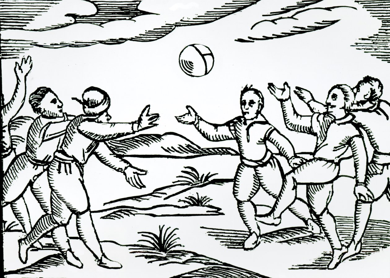 Erzsébet-kori futball (fametszet) alkotó: English School