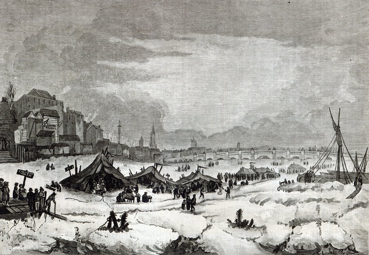 1814. január 31. és február 5. között a Temzén tartott vásár alkotó: English School