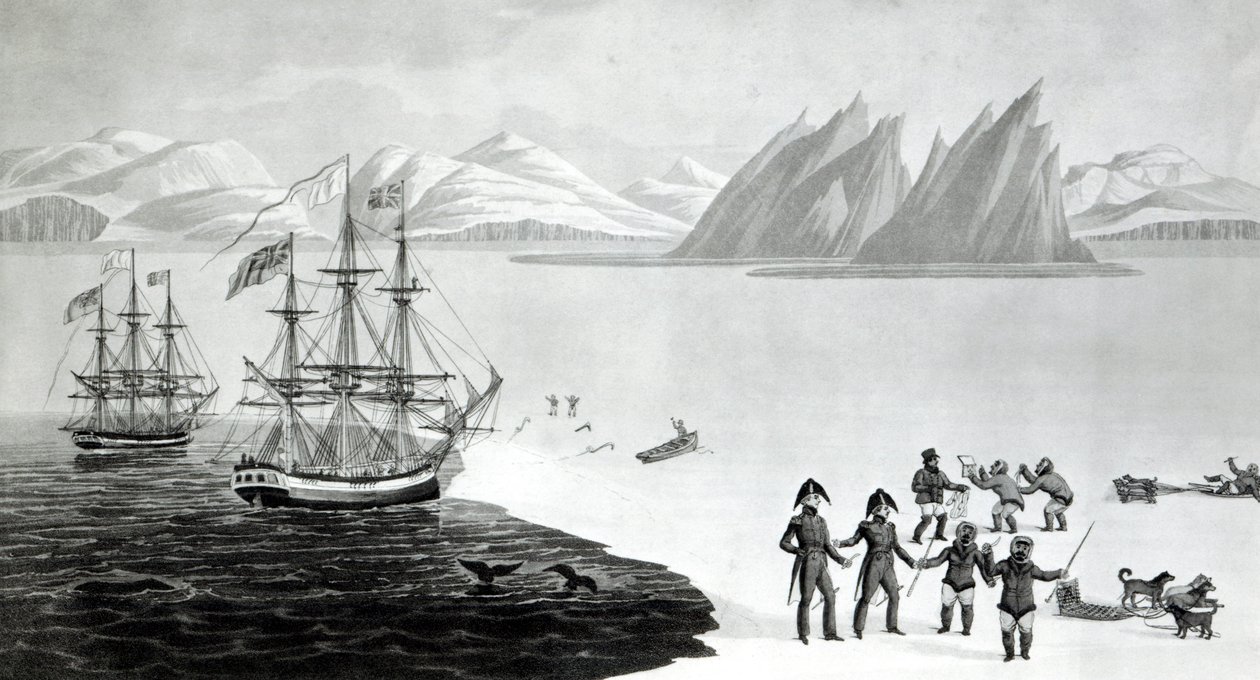 Első kommunikáció Prince Regents Bay bennszülötteivel, 1818 alkotó: English School