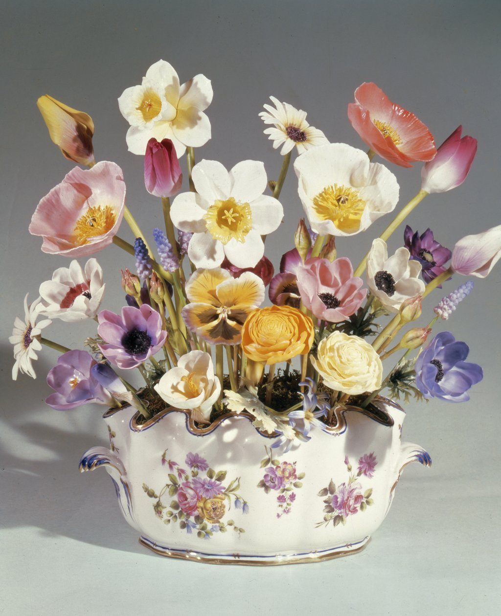 Virágok cserépben, Royal Worcester (porcelán) alkotó: English School