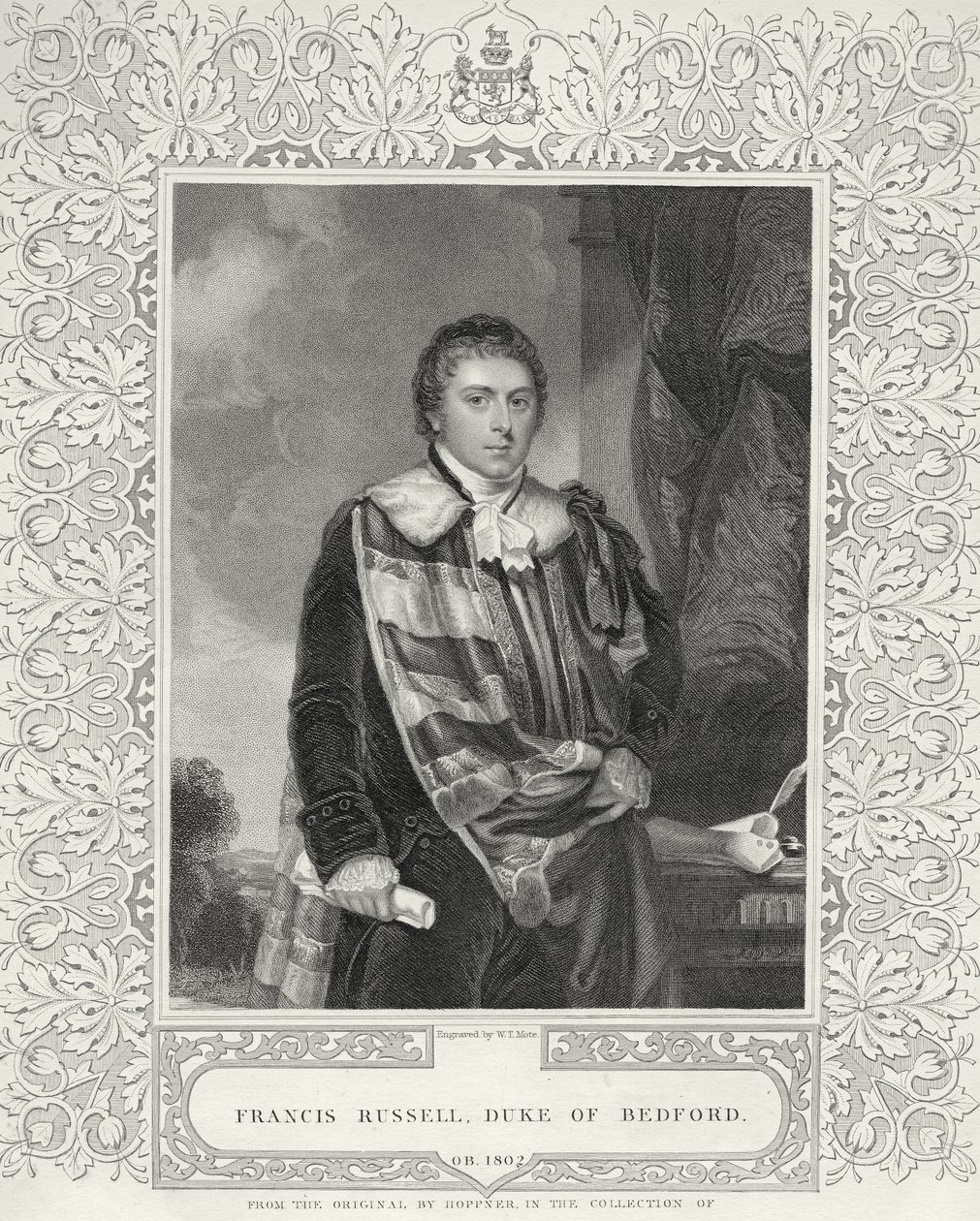 Francis Russell (1765-1802) Bedford 5. hercege, metszet W. T. Mote alkotó: English School