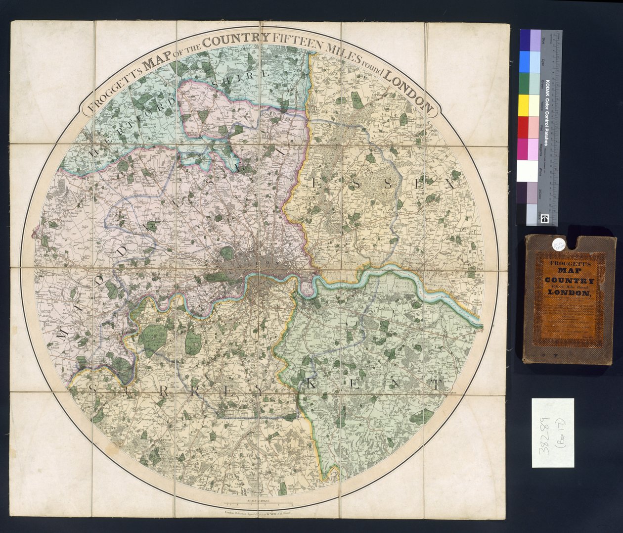 Froggett térképe az országról tizenöt mérföldre London körül, 1833 alkotó: English School