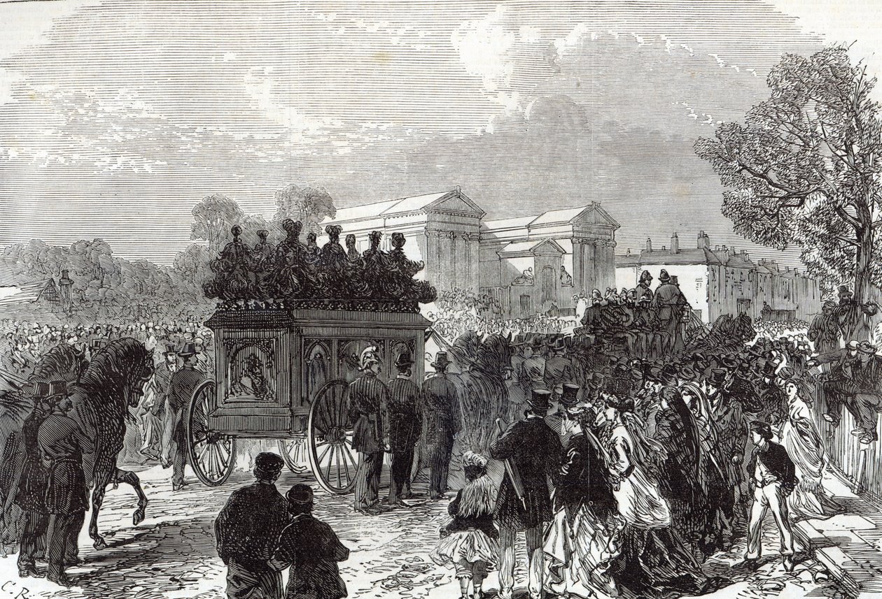 Brett őrmester, a feniak által Manchesterben meggyilkolt rendőrtiszt temetése a „The Illustrated London News”-ból, 1867. szeptember 28. alkotó: English School