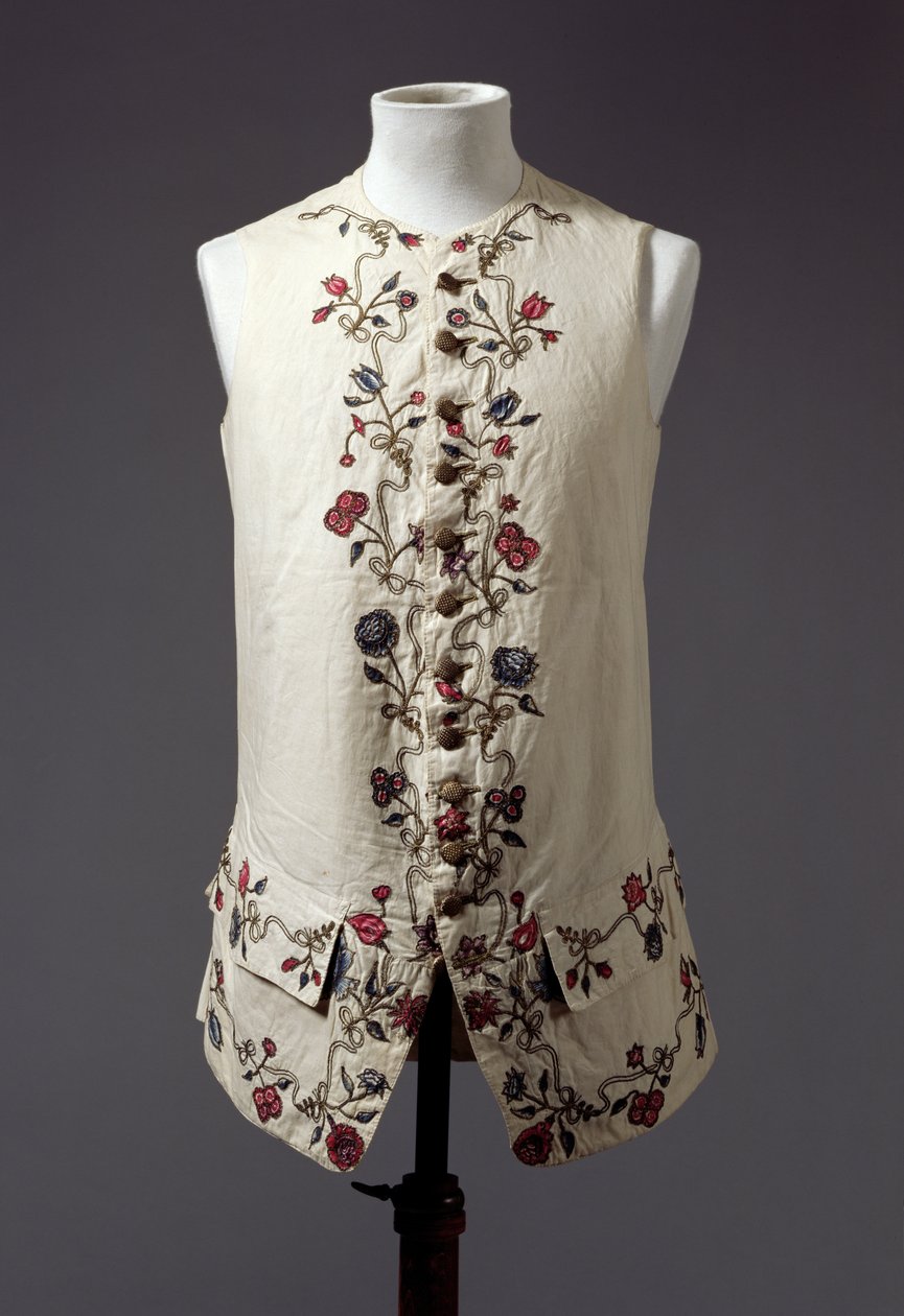 Gentlemans mellény, 1760-70 körül (vászon) alkotó: English School