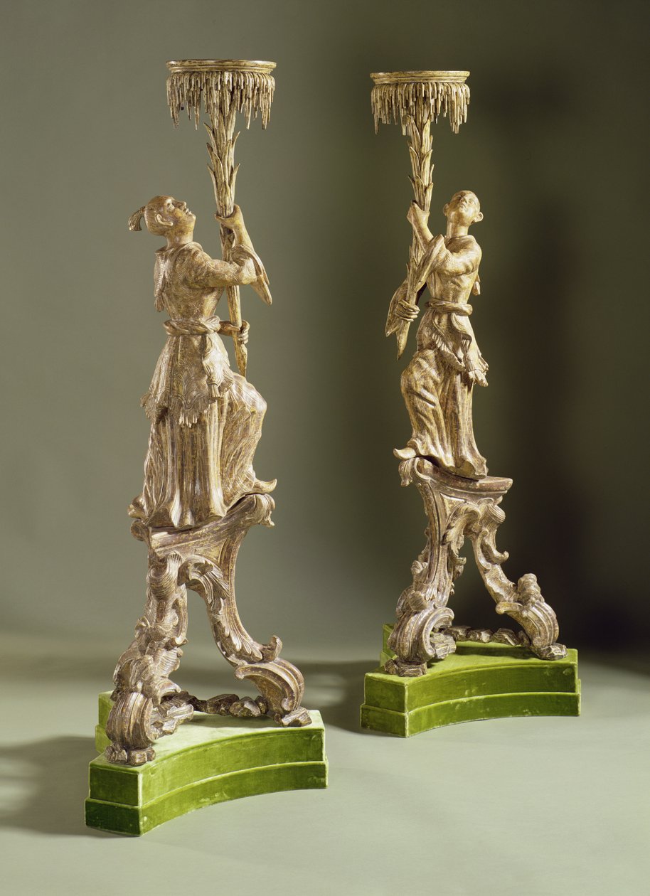 George II chinoiserie fáklyák, 1750 körül (aranyfa) alkotó: English School