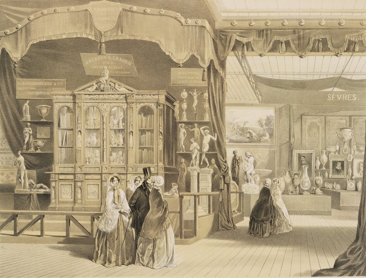 Nagy kiállítás, 1851, Franciaország (Sevres Court), a Dickinsons Comprehensive Picturestől alkotó: English School