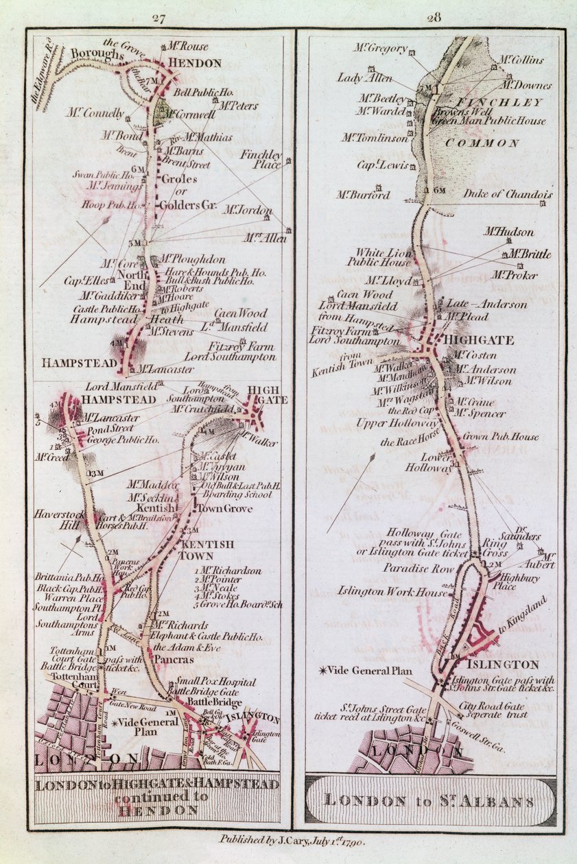 Great North Road Londonból, 1790. július 1 alkotó: English School