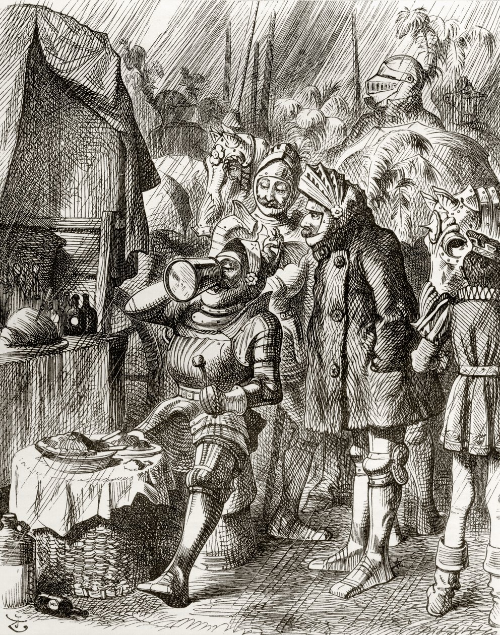 Illusztráció J. Tenniel után a "The Cynotaph" című vershez, Thomas Ingoldsby "The Ingoldsby Legends or Mirth and Marvels" című, 1865-ben megjelent művéből. alkotó: English School