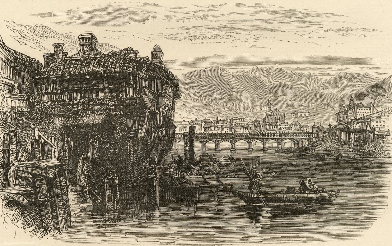 Irun, Spanyolország, a "Spanish Pictures" illusztrációja, Samuel Manning tiszteletes alkotó: English School