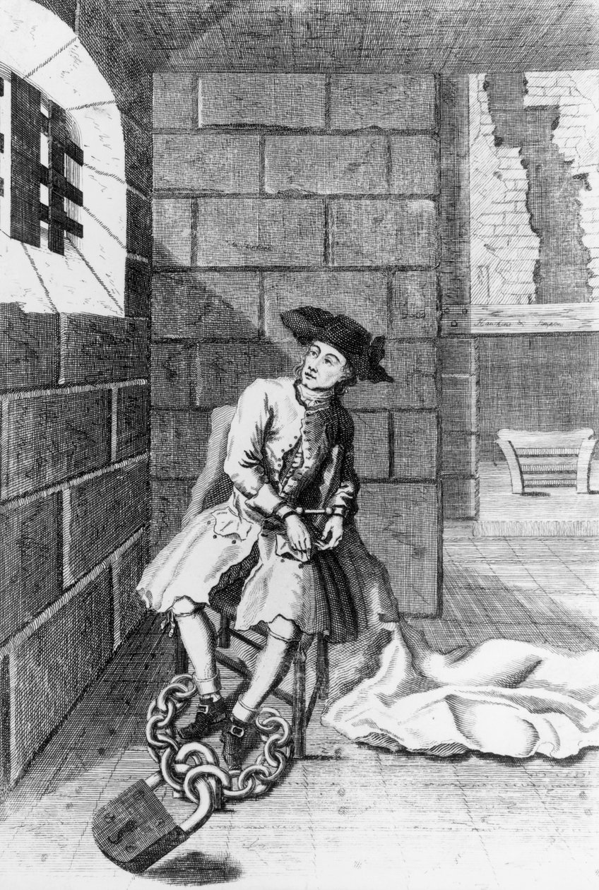 Jack Shepperd a Newgate-i börtönben, 1724 alkotó: English School
