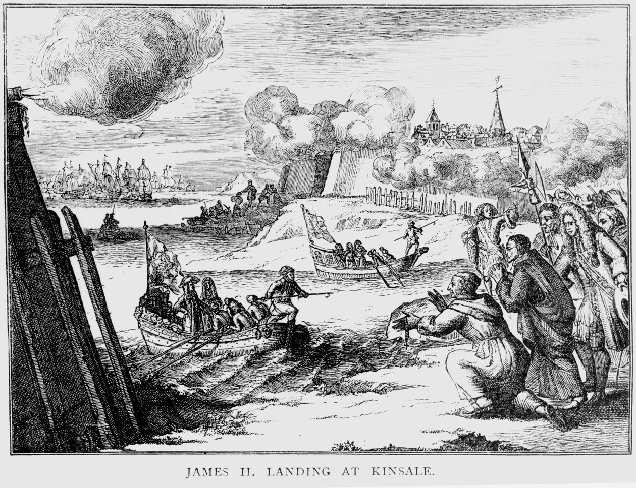 II. Jakab (1633-1701) Leszállás Kinsale-ben, 1689. március 12. alkotó: English School