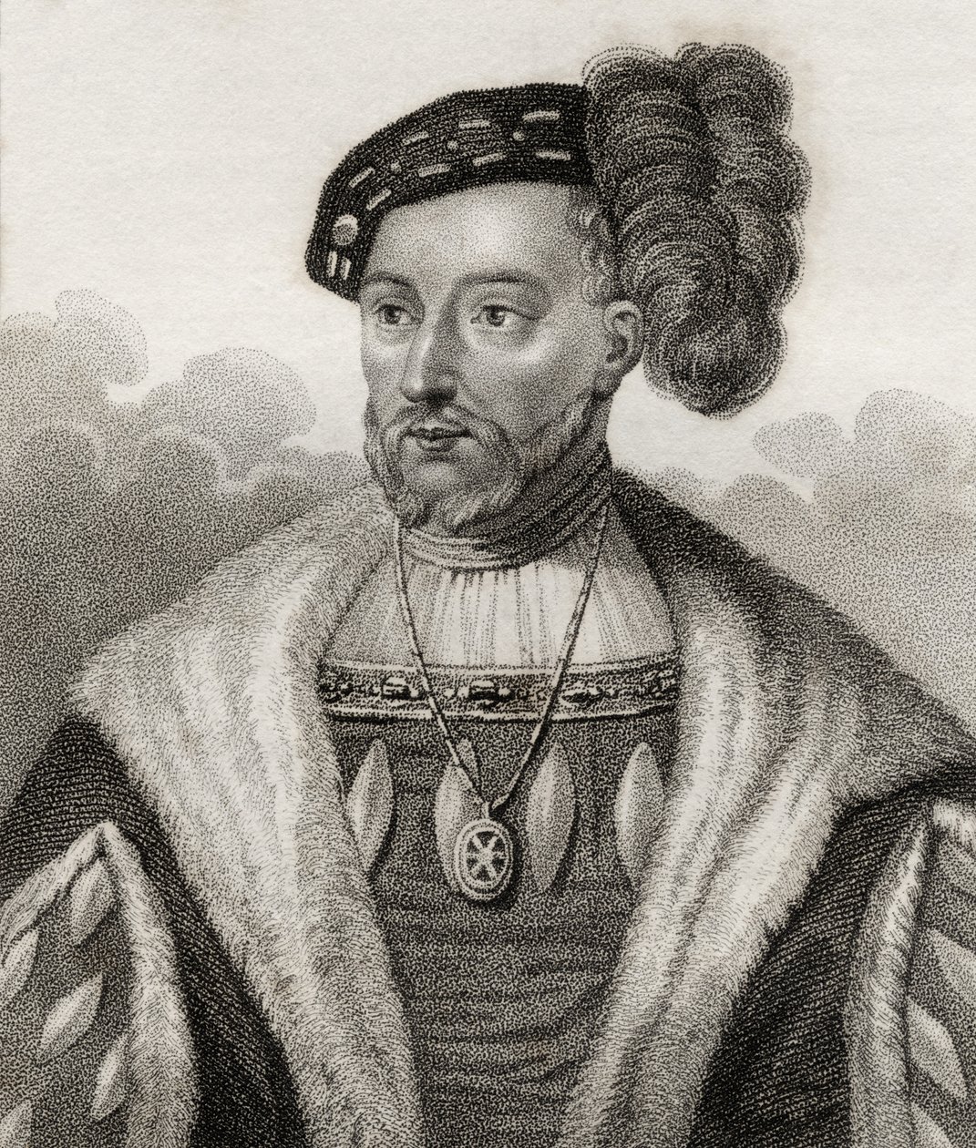 V. Jakab, Skócia királya, illusztráció az 1806-ban kiadott "Királyi és nemes szerzők katalógusa, V. kötet" című kötetből. alkotó: English School