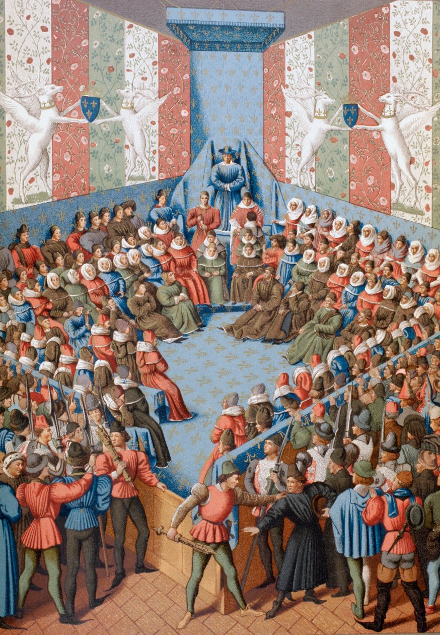 Jean II, Alencon hercege, akit azzal vádolnak, hogy összeesküdött az angolokkal, 1880 körül alkotó: English School