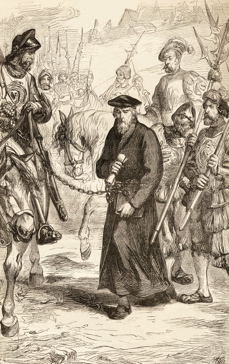 Prágai Jeromos láncban a börtönbe menet, 1865 körül (fametszet) alkotó: English School