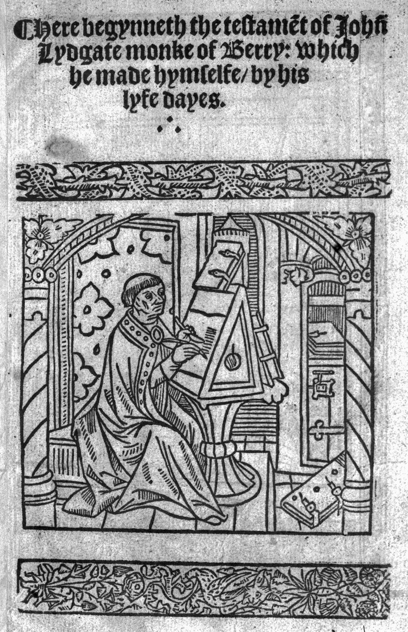 John Lydgate az íróasztalánál, 1515 körül alkotó: English School