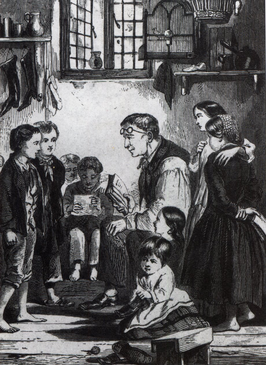 John Pounds gyerekeket tanít otthonában alkotó: English School