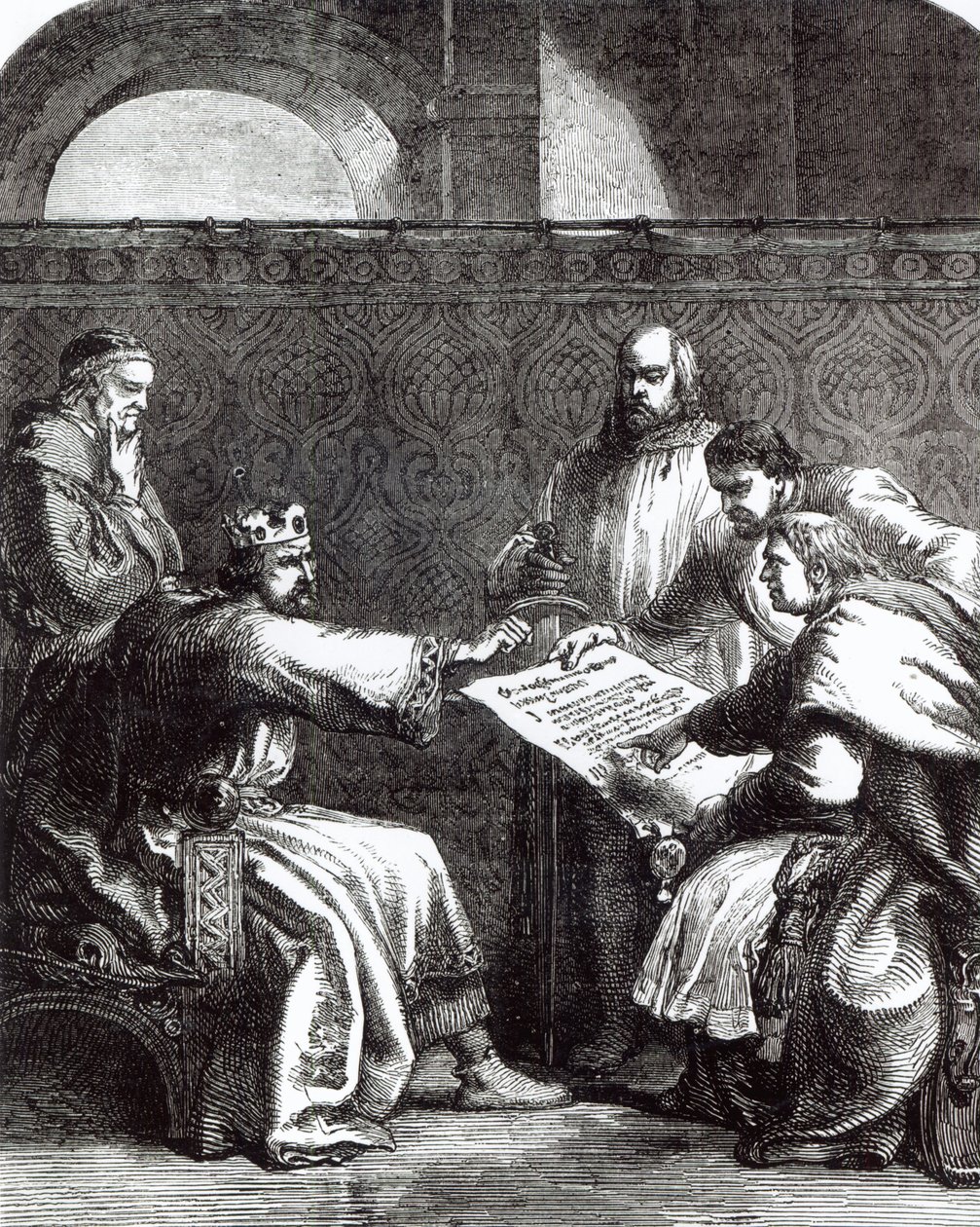 János király (1167-1216) nem volt hajlandó aláírni a Magna Chartát, amikor először bemutatták neki, 1215 alkotó: English School